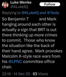 luke wenke x twitter screenshot ryan benjamni obsession 2025