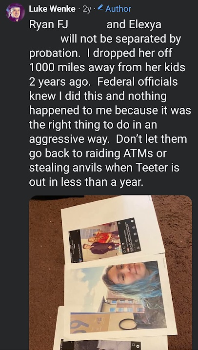 screenshot of a facebook post by luke wenke accusing defense lawyers of profiteering off of crime april 2023