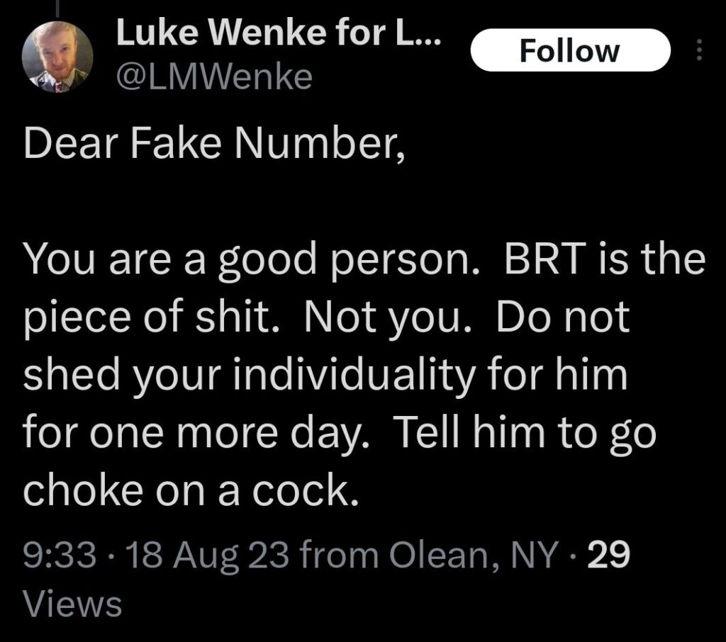 luke wenke x twitter screenshot ryan obsession 2023
