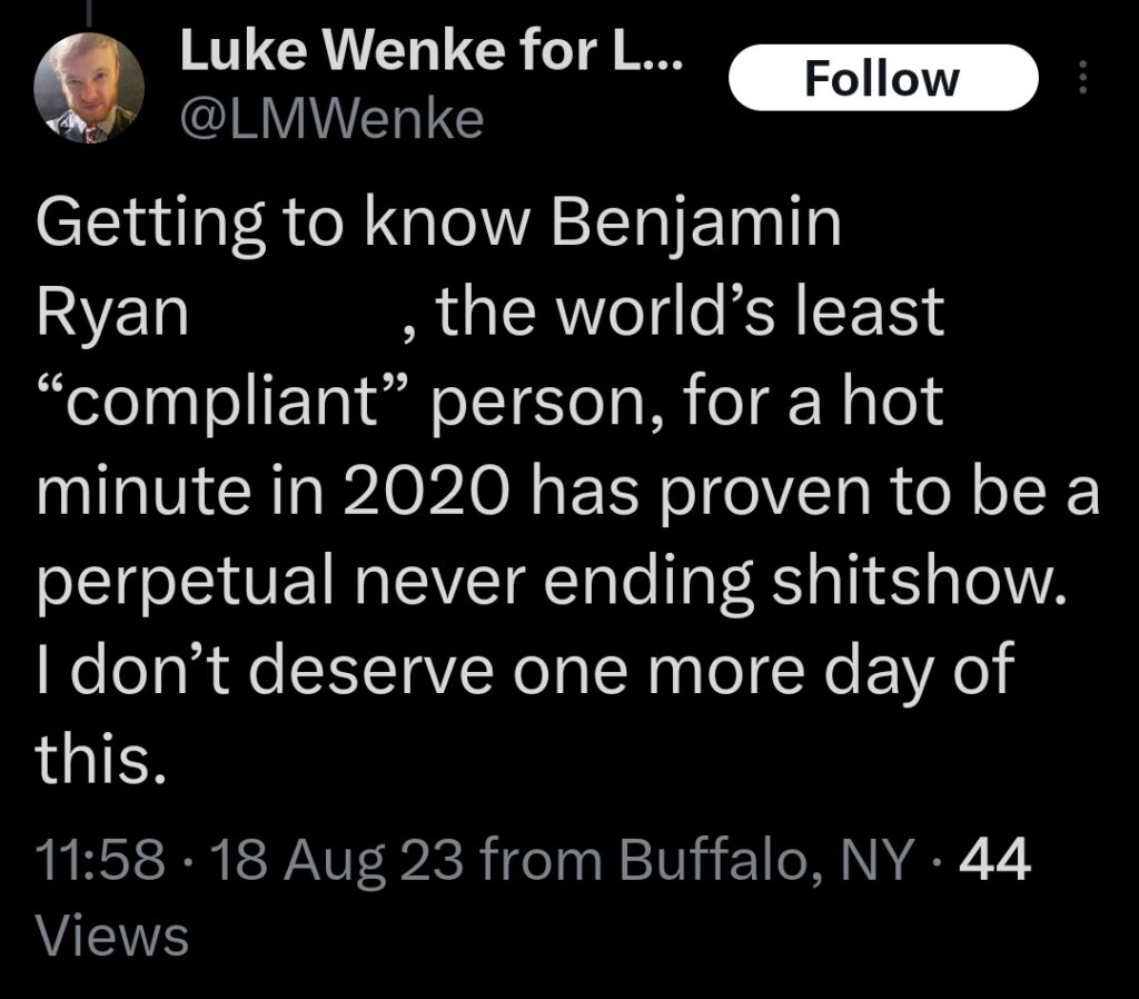 luke wenke x twitter benjamin ryan teeter obsession 2023