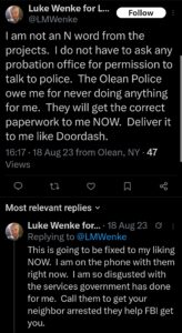 luke wenke katie obsession tweet twitter x screenshot 2023