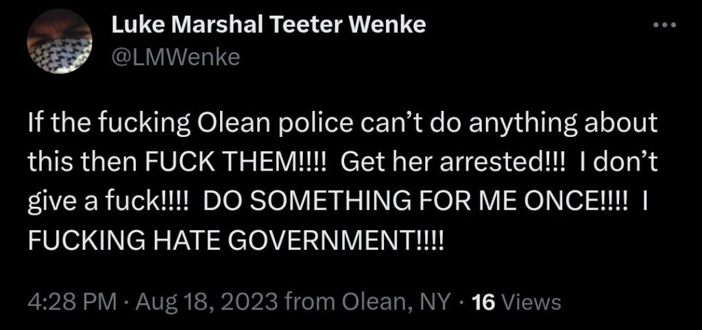 luke wenke katie obsession tweet twitter x screenshot 2023