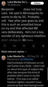 luke wenke x twitter benjamin ryan teeter obsession 2023
