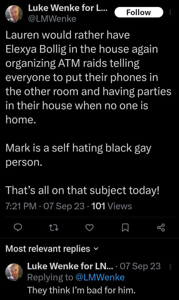 luke wenke x twitter screenshot jealous luke wenke obsessed 2023