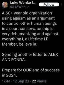 luke wenke x twitter screenshot letter writing obsession 2023