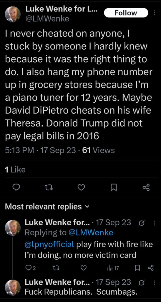 luke wenke x twitter screenshot incel talk david dipietro false allegations 2023