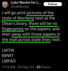 luke wenke x twitter screenshot letter writing obsession 2023