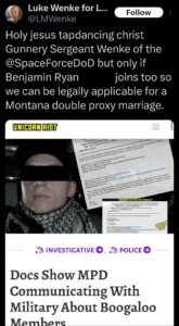 luke wenke x twitter screenshot ryan benjamin teeter obsession 2023