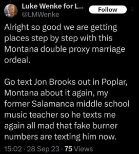 luke wenke x twitter screenshot ryan benjamin teeter obsession 2023