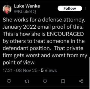 luke wenke katie obsession tweet twitter x screenshot 2025