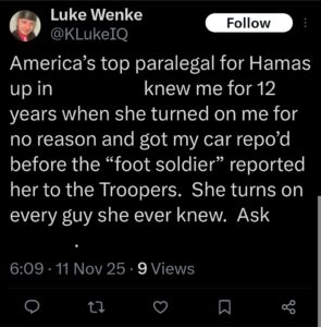 luke wenke katie obsession tweet twitter x screenshot 2025