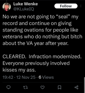 luke wenke x twitter screenshot demands owed