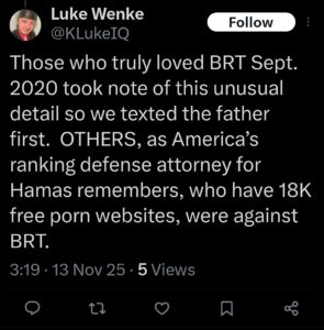 luke wenke x twitter screenshot ryan benjamin teeter obsession 2025