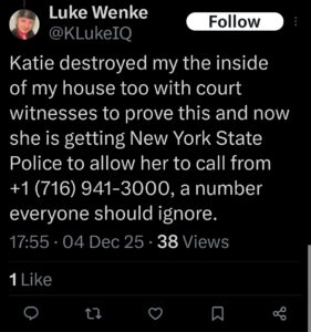 luke wenke katie obsession x twitter screenshot 2025