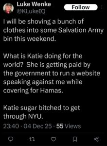 luke wenke katie obsession x twitter screenshot 2025