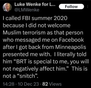 luke wenke x twitter screenshot ryan benjamin teeter obsession 2023