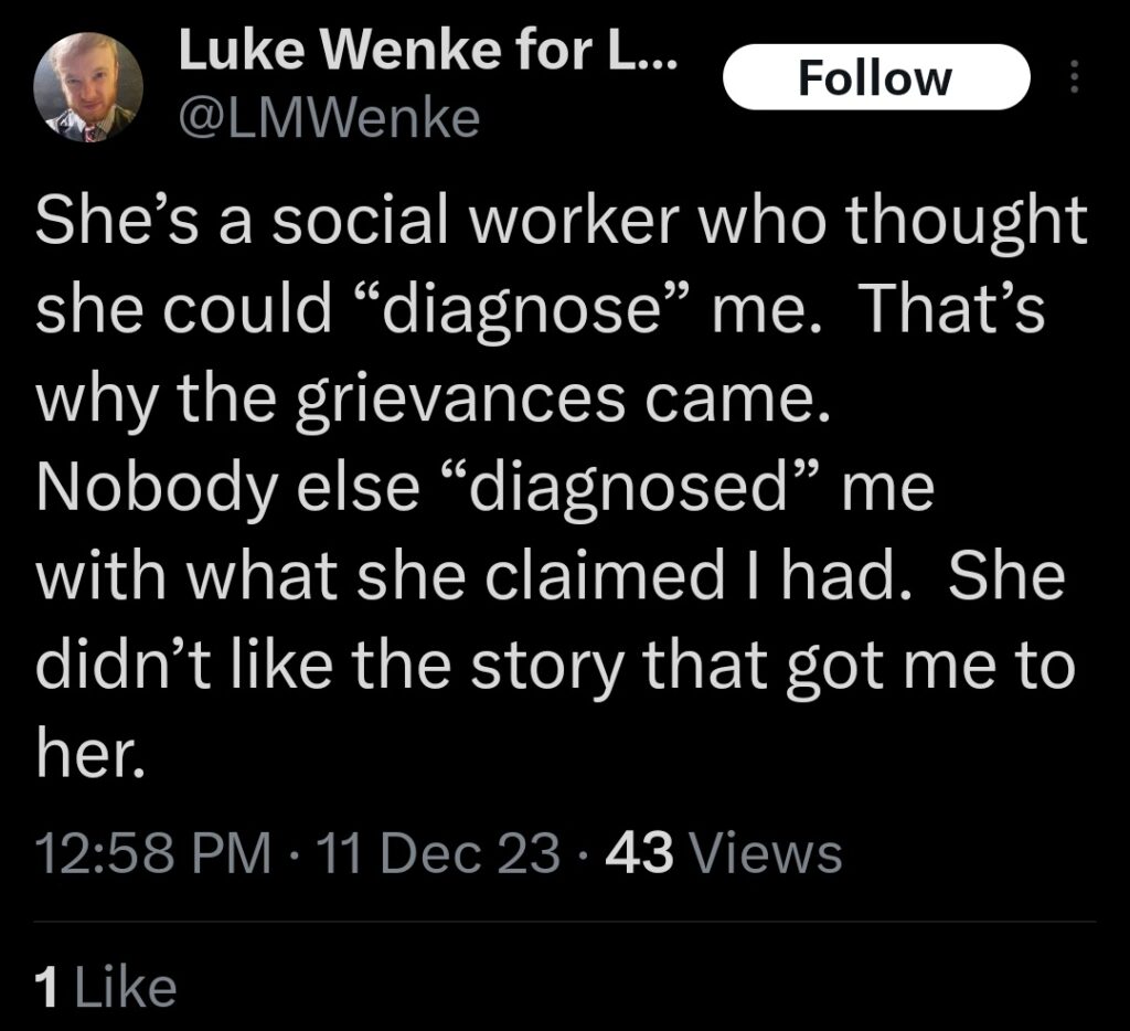 luke wenke x twitter screenshot ecmc 2023 buffalo