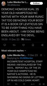 luke wenke x twitter screenshot ryan benjamin teeter obsession 2023