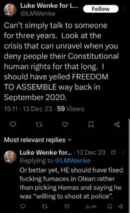 luke wenke x twitter screenshot ryan benjamin teeter obsession 2023