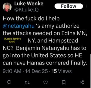 luke wenke katie obsession tweet twitter x screenshot 2025