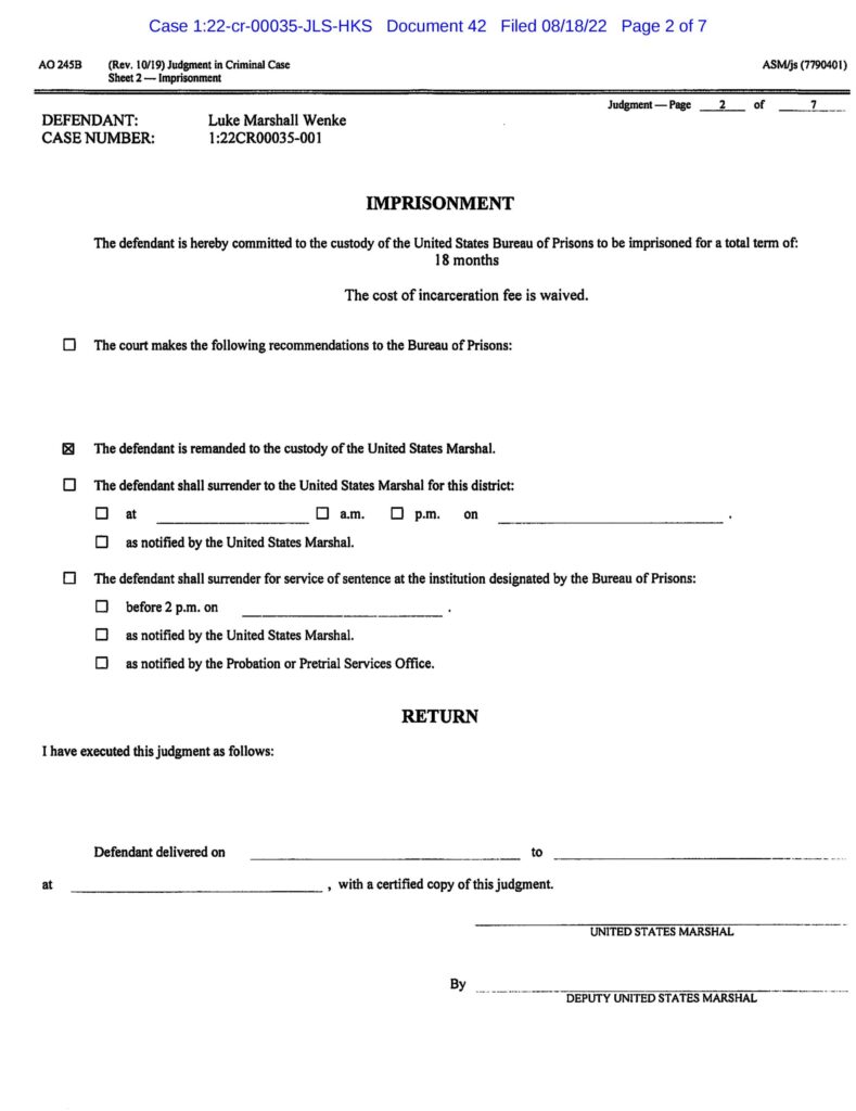 usa v. luke wenke judgment guilty of federal cyberstalking charge 2022