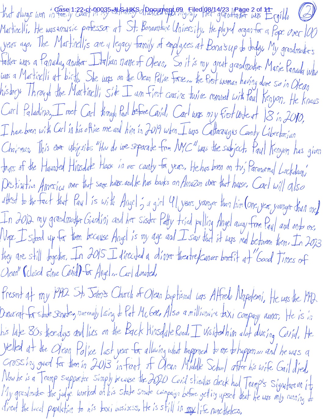 a letter from luke wenke to judge john sinatra august 2023