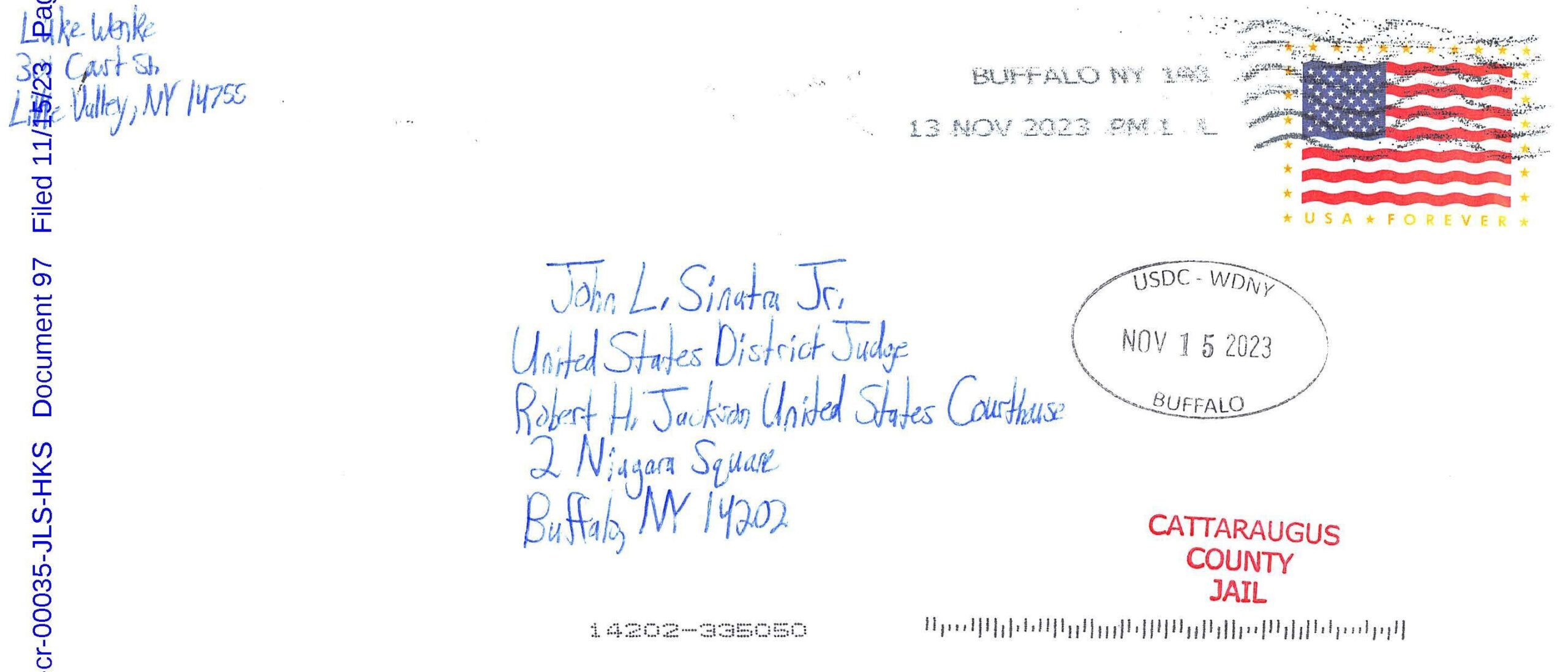 letter from luke wenke to federal judge john sinatra jr. november 2023