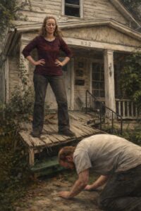 not luke wenke worshipping mommy bowing in front of ramshackle house white man white woman