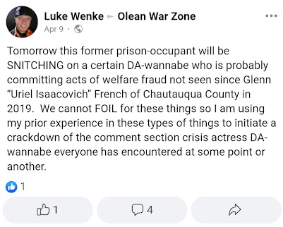 luke wenke announces his plans to snitch facebook screenshot april 2023