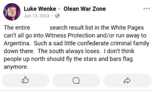 facebook luke wenke screenshot benjamin ryan teeter obsession olean warzone 2023