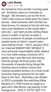 luke wenke facebooks creenshot wenkeville 2023