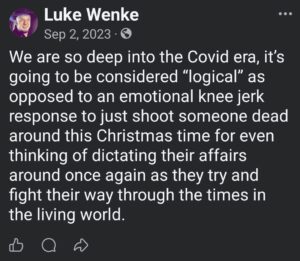 luke wenke facebook screenshot shoot guns dead 2023