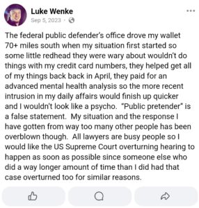 luke wenke facebook katie obsession 2023
