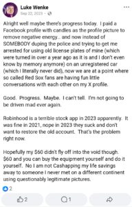 luke wenke facebook screenshot katie obsession 2023