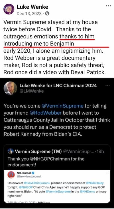 luke wenke facebook screenshot ryan obsession 2023