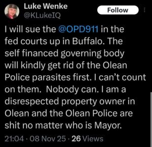 luke wenke x twitter screenshot threats to sue 2025 antipolice