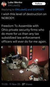 luke wenke x twitter screenshot destroyed house 2025