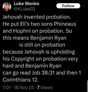 luke wenke x twitter screenshot benjamin ryan teeter obsession 2025