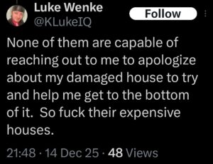 luke wenke x twitter screenshot owed 2025 self-pity