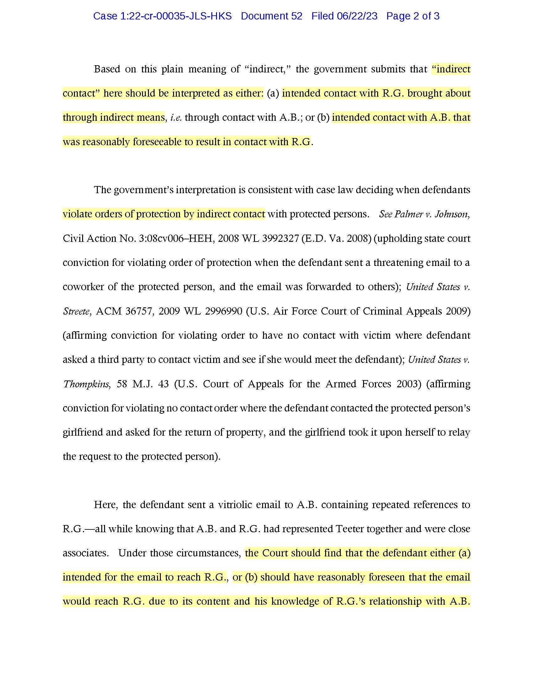 Page two of the federal court's post-hearing memorandum concerning Luke Wenke's supervised release violation.