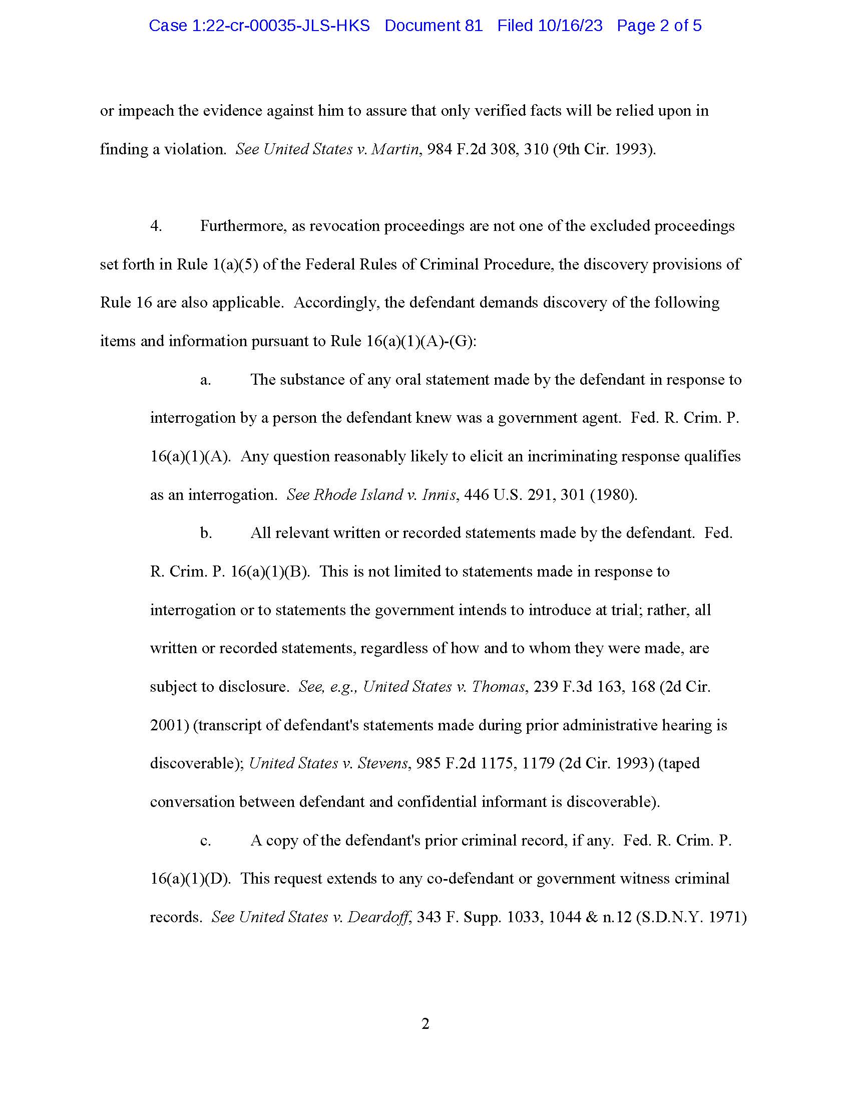 demand for discovery page 2 luke wenke tried forcing stalking victims to testify needlessly in court 2023