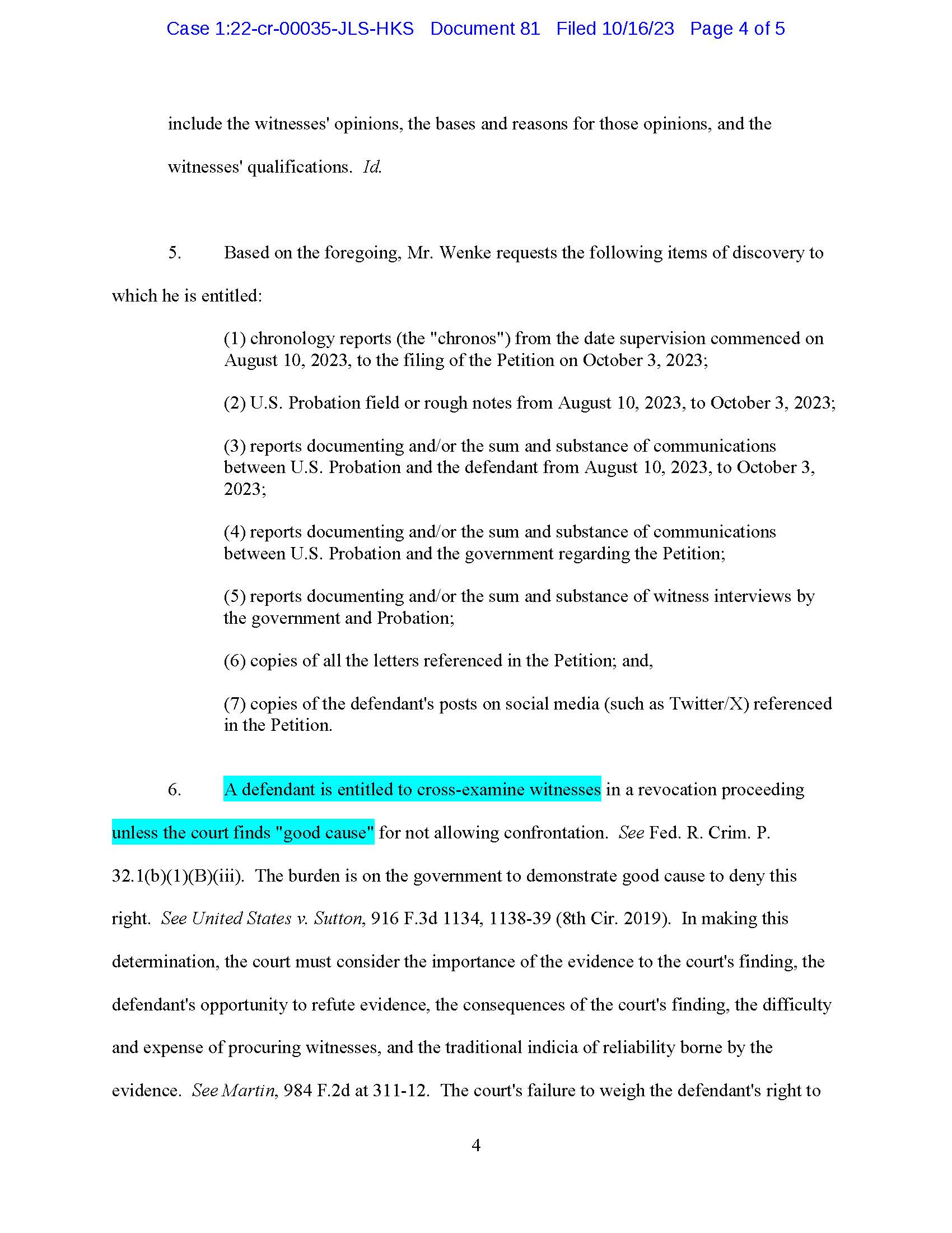 demand for discovery page 4 luke wenke tried forcing stalking victims to testify needlessly in court 2023