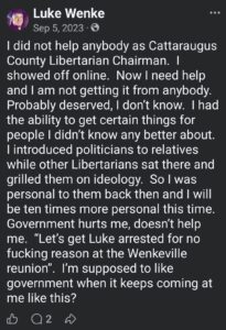 luke wenke x twitter screenshot self-pity incel wenkeville 2023