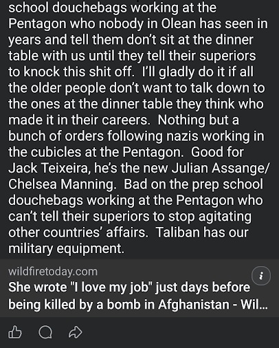 luke wenke laughing because a us military member died in afghanistan april 2023