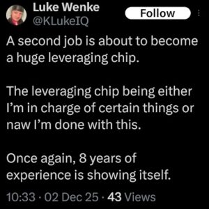 a screenshot of a december 2025 x/twitter post by luke wenke complaining about skyy homes medical transport