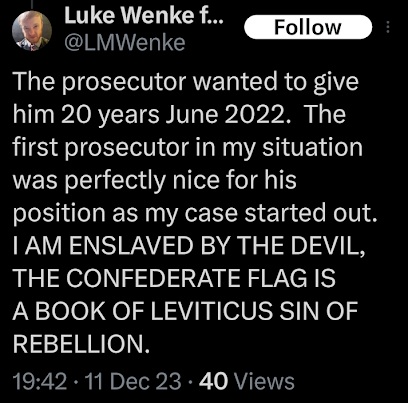 luke wenke claims the prosecution wanted to give his stalking victim a 20 year prison sentence