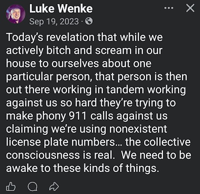 luke wenke admitting that he's having a mental breakdown on x/twitter september 2023