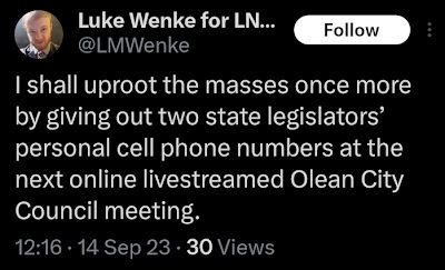 luke wenke threatens to doxx two ny lawmakers x/twitter screenshot september 2013