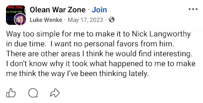 Luke Wenke discusses approaching Nick Langworthy and says he wants no personal favors.